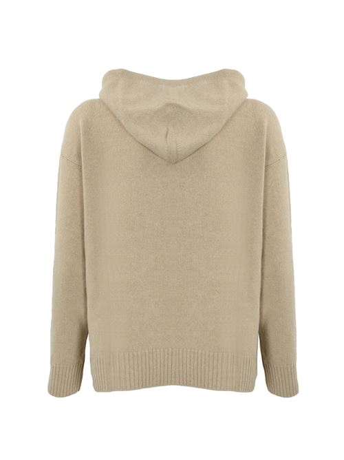 Felpa in maglia cashmere beige con cappuccio WEEKEND MAX MARA | 2425366142600003